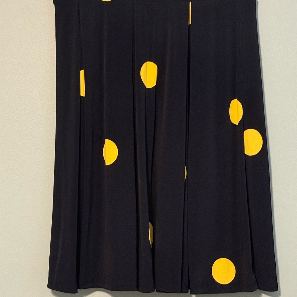 LuLaRoe Black Skirt with Yellow Dots - Picture 3 of 5